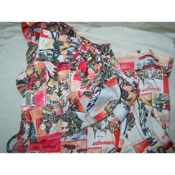 Vintage Top Twinset David Smith Country Geography 12 Blouse - Picture 6 of 7